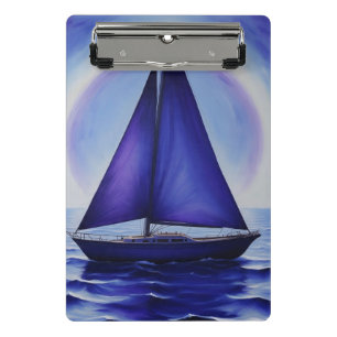 Mini Porte-bloc Bateau à voile bleu