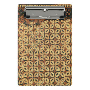 Mini Porte-bloc Batik Kawung vintage indonésien à motif rustique