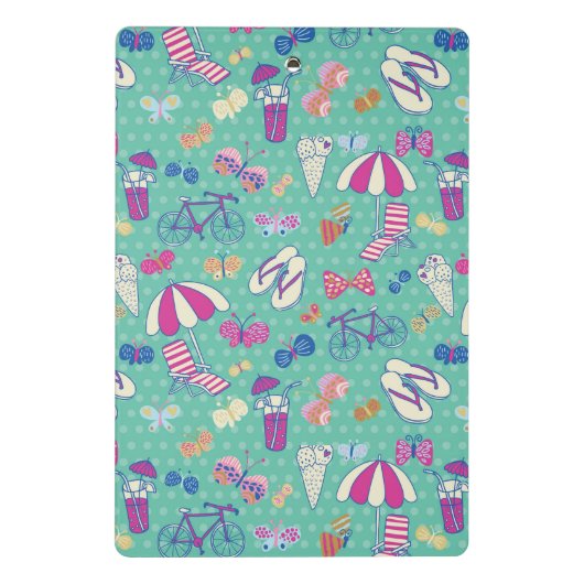 Mini Porte-bloc Beau motif avec des éléments d'été (Dos)