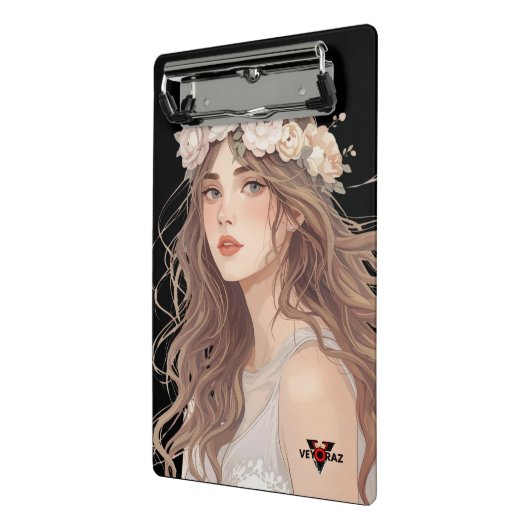 Mini Porte-bloc Beautiful Floral Anime Girl – Soft Pastel Aesthe (Angle2)