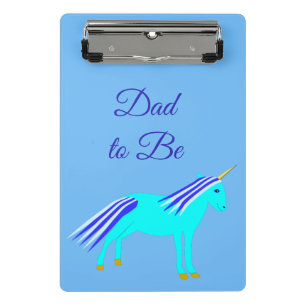 Mini Porte-bloc Bébé bleu mignon garçon Unicorn Personnalisé Papa 