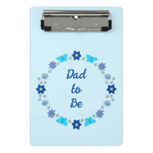 Mini Porte-bloc Bébé bleu Papillons et fleurs personnalisés
