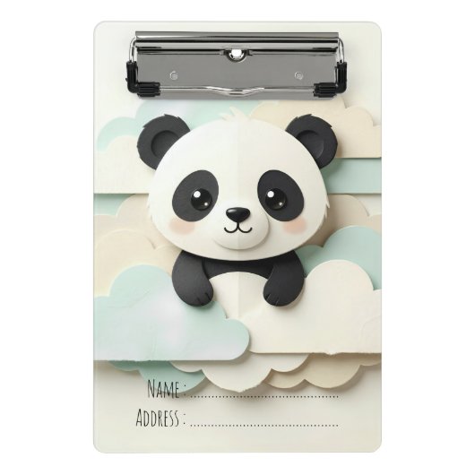 Mini Porte-bloc Bébé Panda plié | Origami mignon  (Devant)
