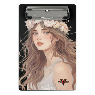 Mini Porte-bloc Belle Fille Anime Florale – Esthétique Pastel Douc
