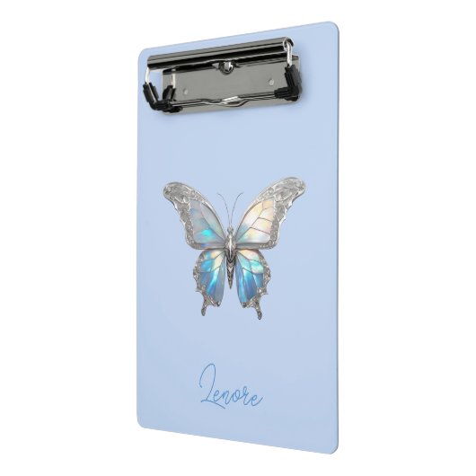 Mini Porte-bloc Bijoux papillon Opale et argent (Angle2)