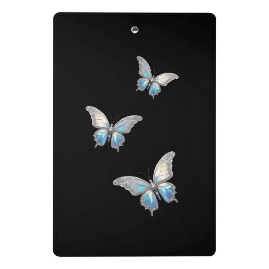 Mini Porte-bloc Bijoux papillon Opale et argent (Dos)