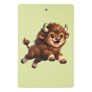 Mini Porte-bloc Bison Mignon aux Grands Yeux Cartoon de Faune Heur