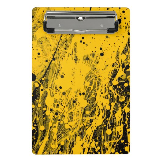 Mini Porte-bloc Black and Yellow Paint Splashes (Devant)