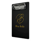 Mini Porte-bloc Black Gold Custom Name Elegant  (Angle2)