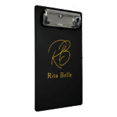 Mini Porte-bloc Black Gold Custom Name Elegant  (Incliné)