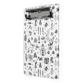 Mini Porte-bloc Black & White Christmas Icons Pattern – Cute  (Angle2)