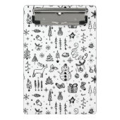 Mini Porte-bloc Black & White Christmas Icons Pattern – Cute  (Devant)