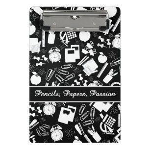 Mini Porte-bloc Black White école Fournitures Motif EnseignantÉtud