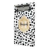 Mini Porte-bloc Black White Spots Motif Gold Monogramme (Angle2)