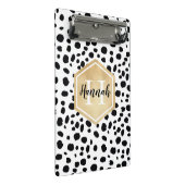 Mini Porte-bloc Black White Spots Motif Gold Monogramme (Incliné)