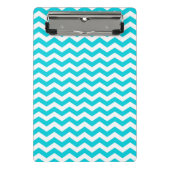 Mini Porte-bloc Blanc et motif de zigzag d'Aqua (Devant)