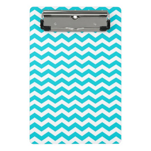 Mini Porte-bloc Blanc et motif de zigzag d'Aqua (Devant)