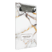 Mini Porte-bloc Blancs faux marbre beige et gris accents (Incliné)