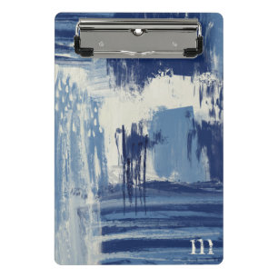 Mini Porte-bloc Bleu Abstrait et ivoire