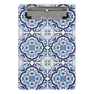 Mini Porte-bloc  Bleu Floral Carrelage sicilien méditerranéen