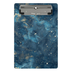 Mini Porte-bloc Bleu Or Galaxie Céleste Nébuleuse Étoiles