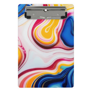 Mini Porte-bloc Bleu tendance rose jaune faux marbre blanc