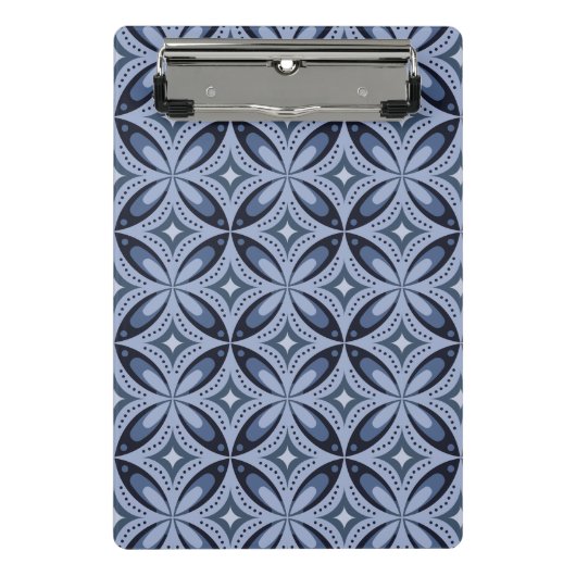 Mini Porte-bloc Blue Geometric Pattern Retro Style (Devant)