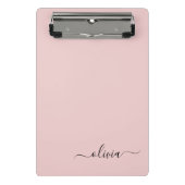 Mini Porte-bloc Blush Dusty rose moderne Script Girl Monogramme No (Devant)