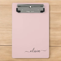 Blush Dusty rose moderne Script Girl Monogramme No