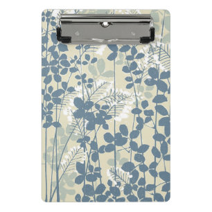 Mini Porte-bloc Botanique Bleu Japonais Vintage : Fougère à Feuill