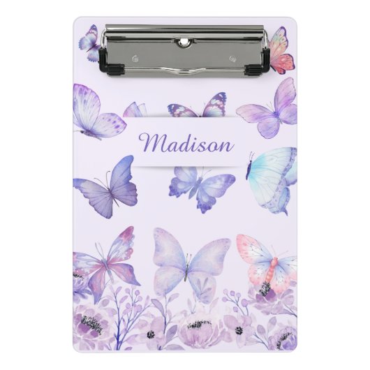 Mini Porte-bloc Bouteilles d'aquarelle Fleur sauvage Jardin Lilac (Devant)