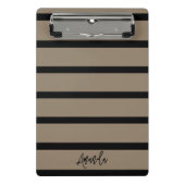 Mini Porte-bloc Brown et noir rayures motif personnalisé (Devant)