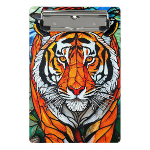 Mini Porte-bloc Cadeau vitrail au tigre pour les amoureux des anim
