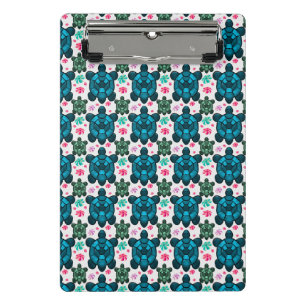 Mini Porte-bloc Cahier Tortue Mignonne et Motif Floral Sans Coutur