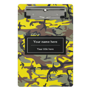 Mini Porte-bloc Camo jaune et marron, Camouflage, Militaire, Armée