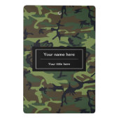 Mini Porte-bloc Camo Vert, Camouflage, Militaire, Armée (Dos)