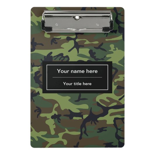 Mini Porte-bloc Camo Vert, Camouflage, Militaire, Armée (Devant)
