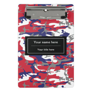Mini Porte-bloc Camouflage, Bleu Blanc Rouge Gris, Militaire, Armé