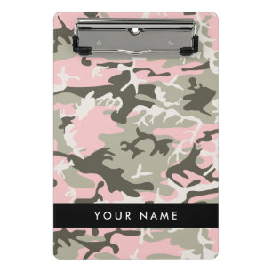 Mini Porte-bloc Camouflage Rose et Vert Personnalisez votre nom