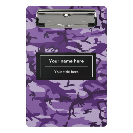 Mini Porte-bloc Camouflage Violet, Militaire, Armée (Devant)