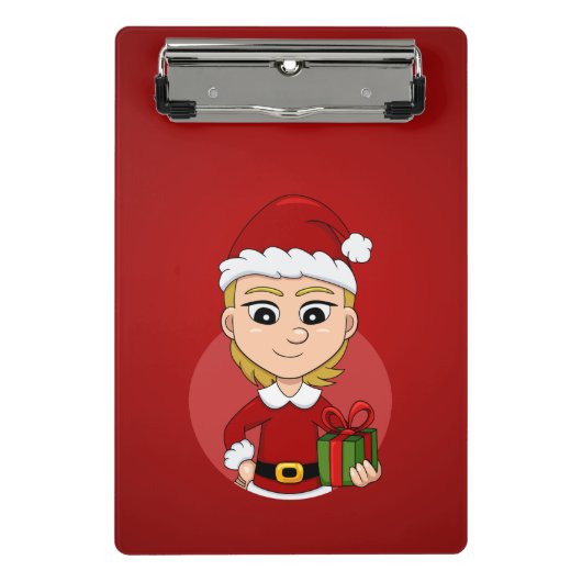 Mini Porte-bloc Caricature pour fille de Noël mini porte - bloc (Devant)