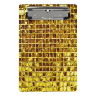 Mini Porte-bloc Carreaux en mosaïque d'or Elégant luxe moderne