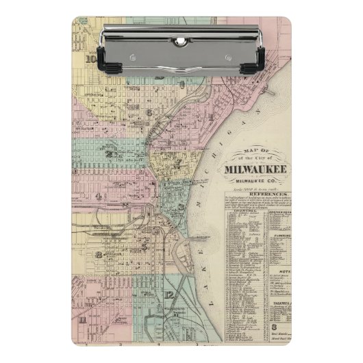 Mini Porte-bloc Carte de la ville de Milwaukee, Milwaukee Co (Devant)