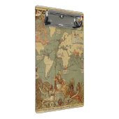 Mini Porte-bloc Carte du monde Antique 1886 Illustré (Incliné)