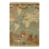 Mini Porte-bloc Carte du monde Antique 1886 Illustré (Dos)