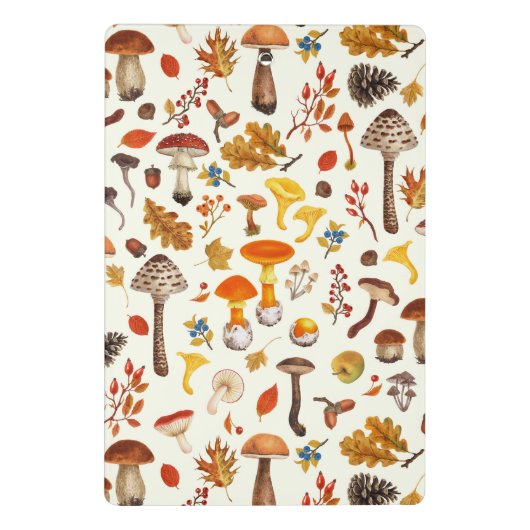 Mini Porte-bloc Champignons sauvages sur blanc (Dos)