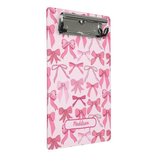 Mini Porte-bloc Charming pink bow pattern (Incliné)