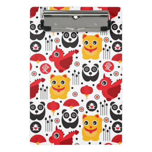 Mini Porte-bloc Chat, dragon, et panda chanceux de la Chine (Devant)