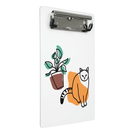 Mini Porte-bloc Chat et le plante (Incliné)