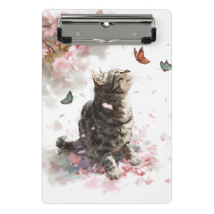 Mini Porte-bloc Chat Fleur de Cerisier et Papillons (11)